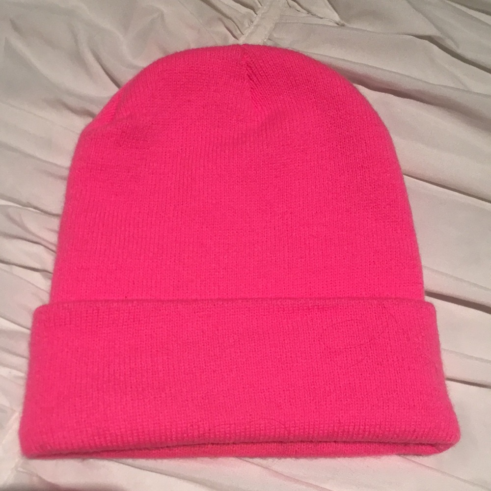 Hot pink American apparel beanie